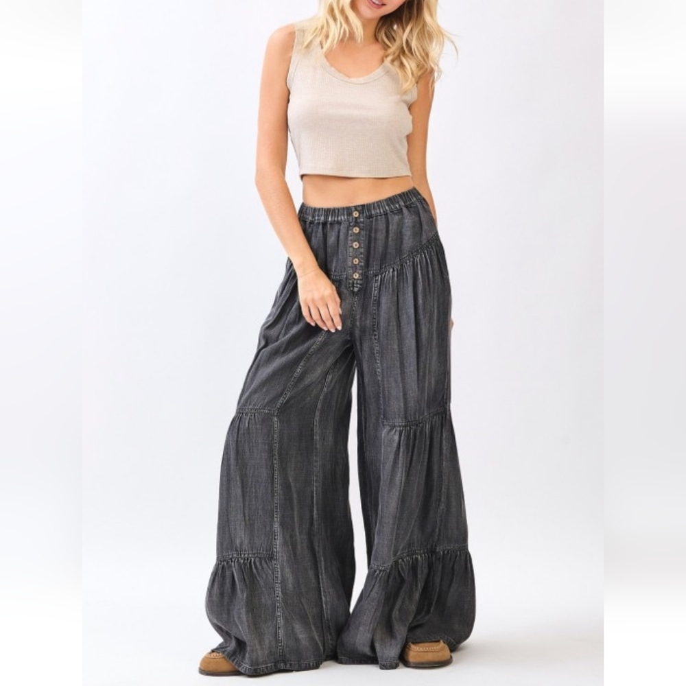 Mittoshop Charcoal Wide-Leg Pants